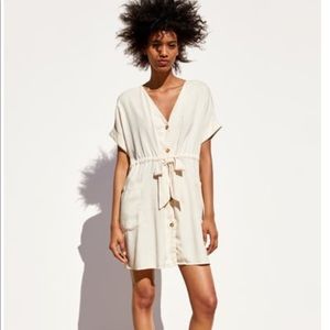 Zara Cream Dress With Pockets
